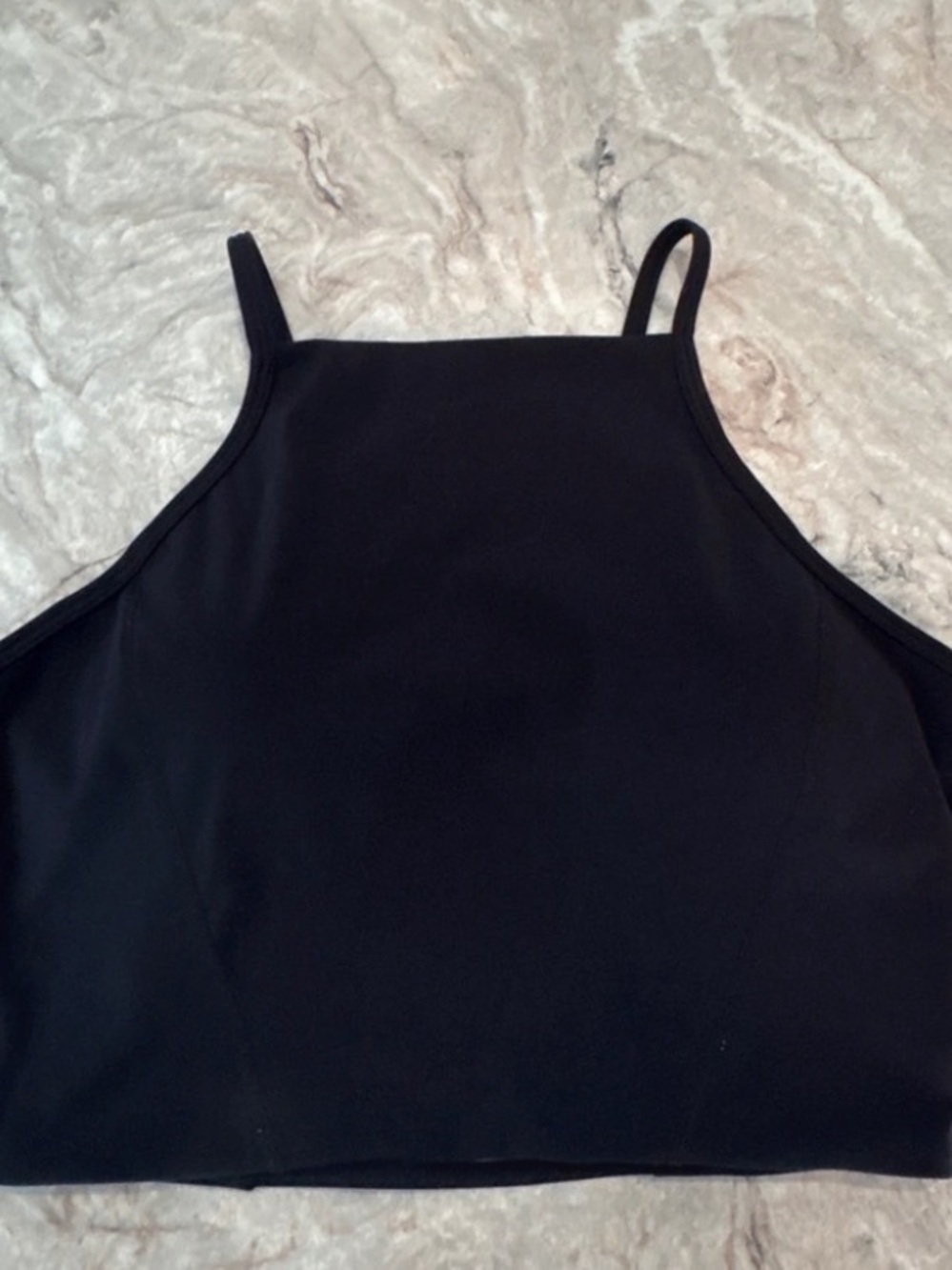 BuffBunny Black High-Neck Crop Tank